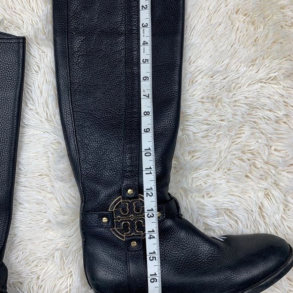 Tory Burch Black Calfskin Riding Boots with Gold Hardware - GREAT condition! - Picture 11 of 11
